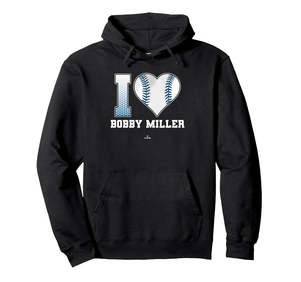 I Heart Baseball Stitch Bobby Miller Los Hoodie - Novelty Apparel Unisex - T-Shirt, Sweatshirt, Hoodie