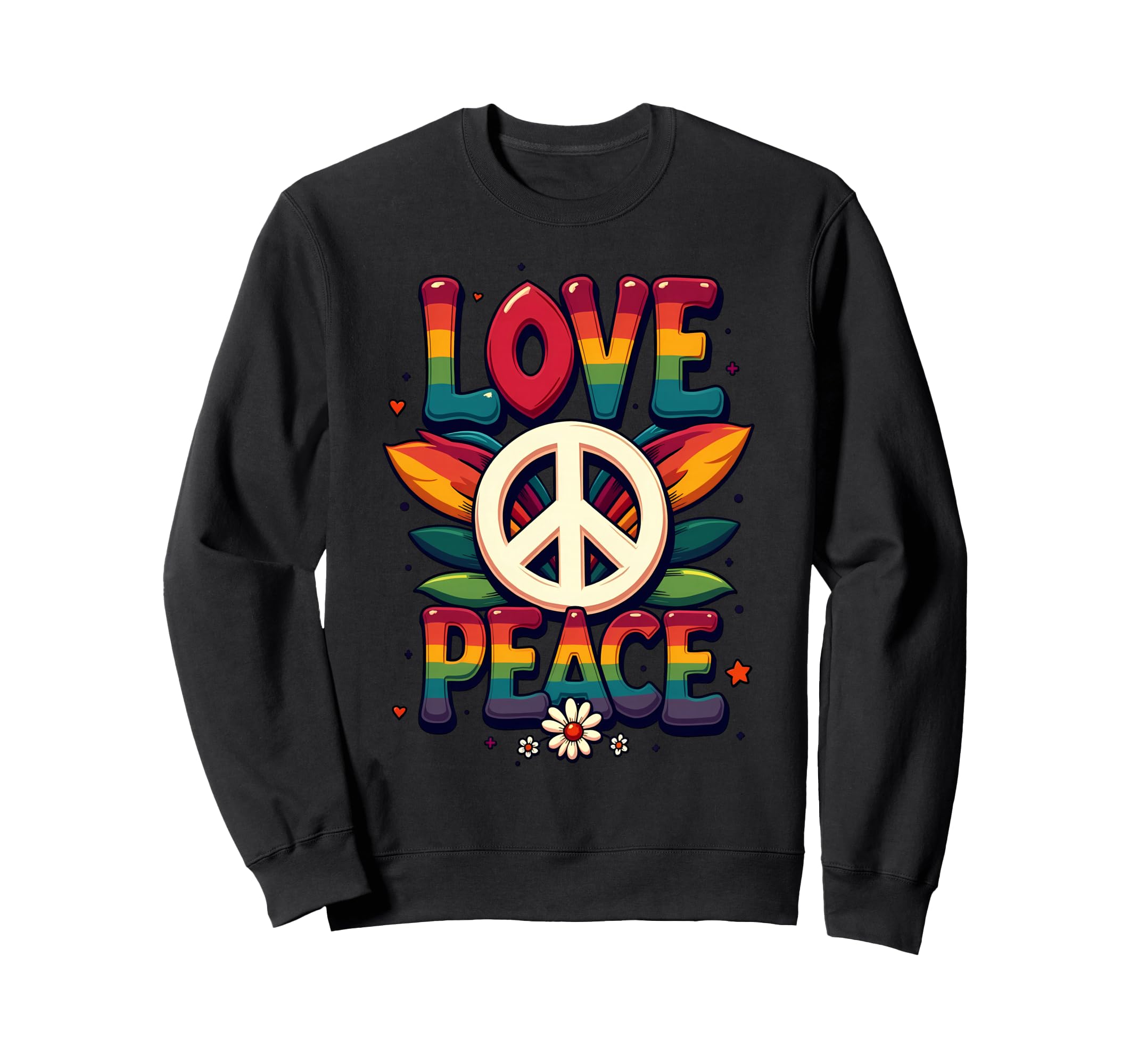 60S 70S Flower Power Groovy Sweatshirt - Fun Novelty Design for Adults - T-Shirt, Sweatshirt, Hoodie
