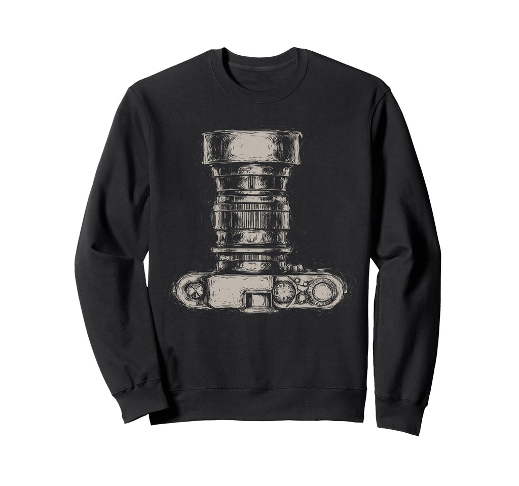 Camera Drawing Scribble Art Sweatshirt - Custom Art Print for Adults - T-Shirt, Sweatshirt, Hoodie
