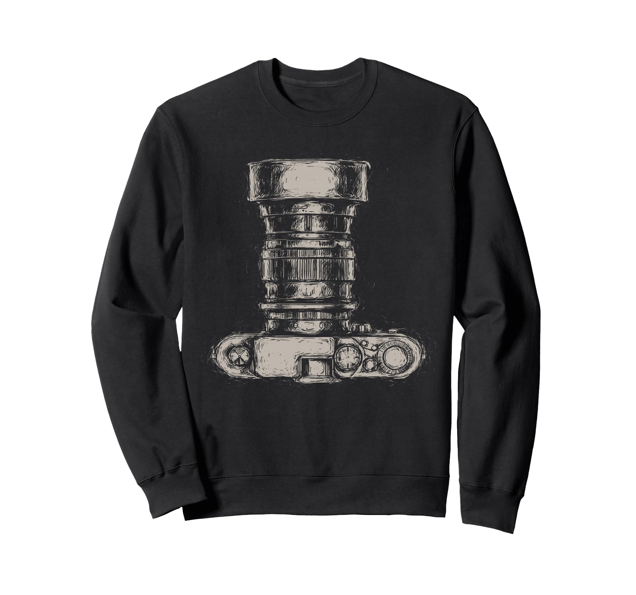 Camera Drawing Scribble Art Sweatshirt - Custom Art Print for Adults - T-Shirt, Sweatshirt, Hoodie