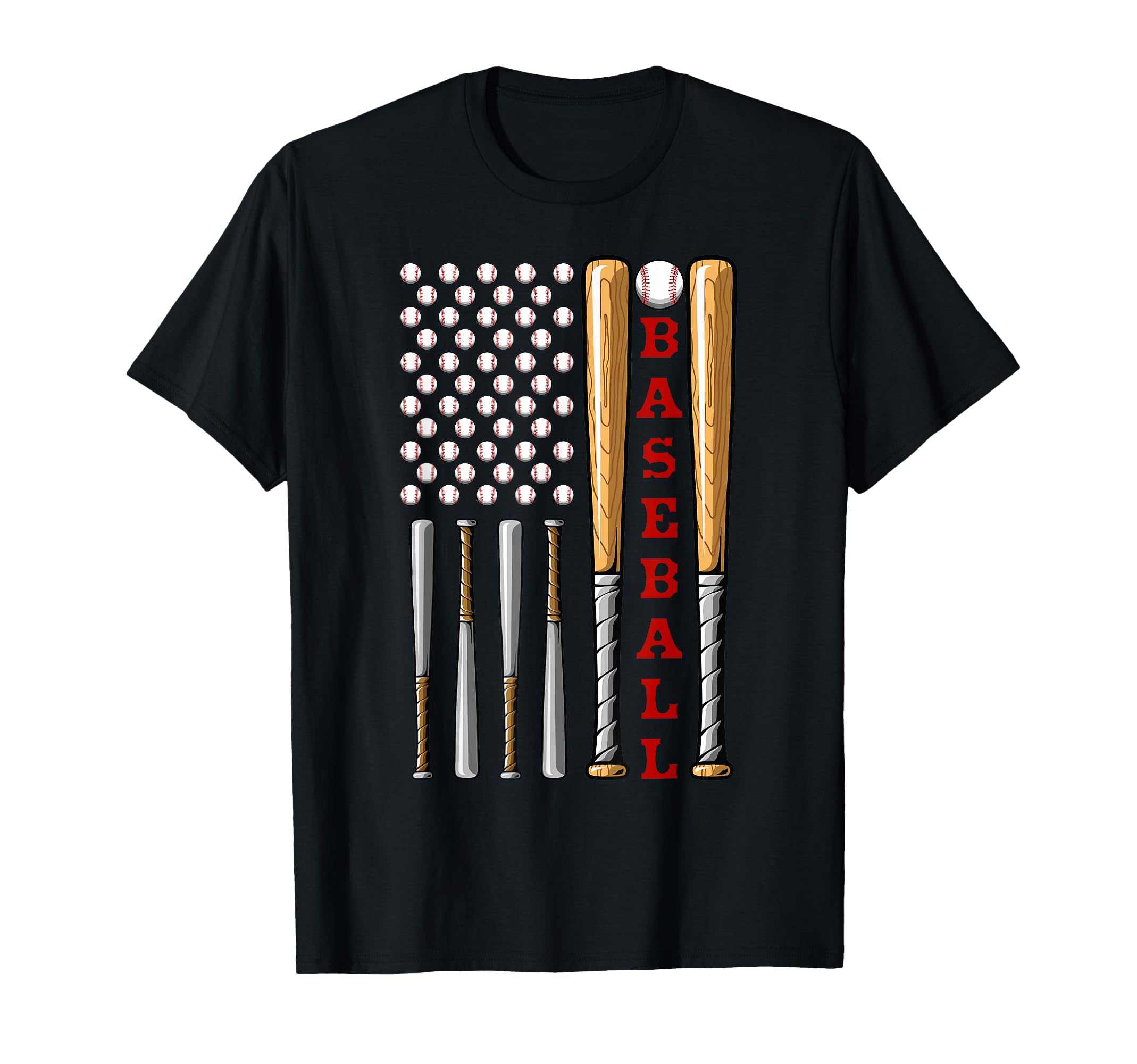 Patriotic Us American Baseball Flag T-Shirt - Aesthetic Graphic for Adults - T-Shirt, Sweatshirt, Hoodie