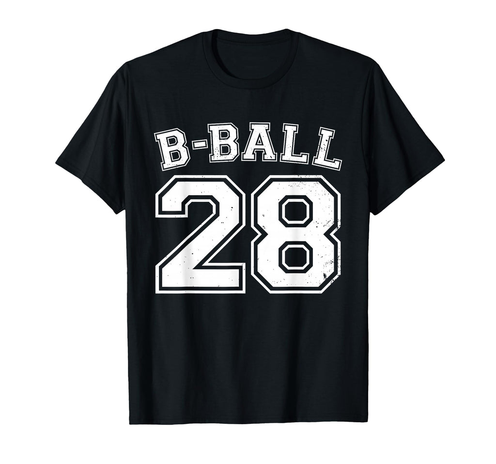 B Ball Basketball Player Number 28 T-Shirt - Trendy Graphic for Adults - T-Shirt, Sweatshirt, Hoodie