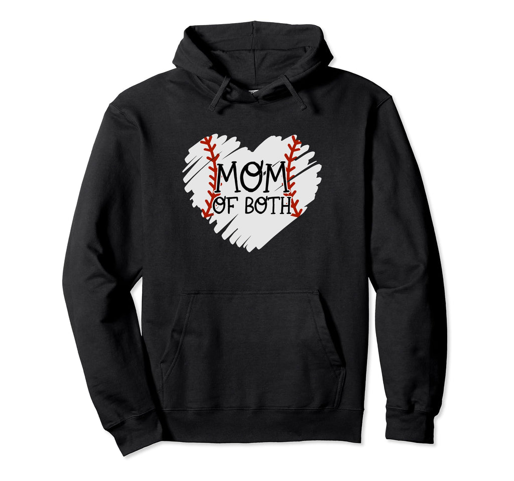 Mom Both Softball Baseball Mama Moms Hoodie - Unique Graphic for Adults - T-Shirt, Sweatshirt, Hoodie