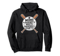 Funny Baseball Mom Moms Against White Hoodie - Graphic Print Men Women - T-Shirt, Sweatshirt, Hoodie