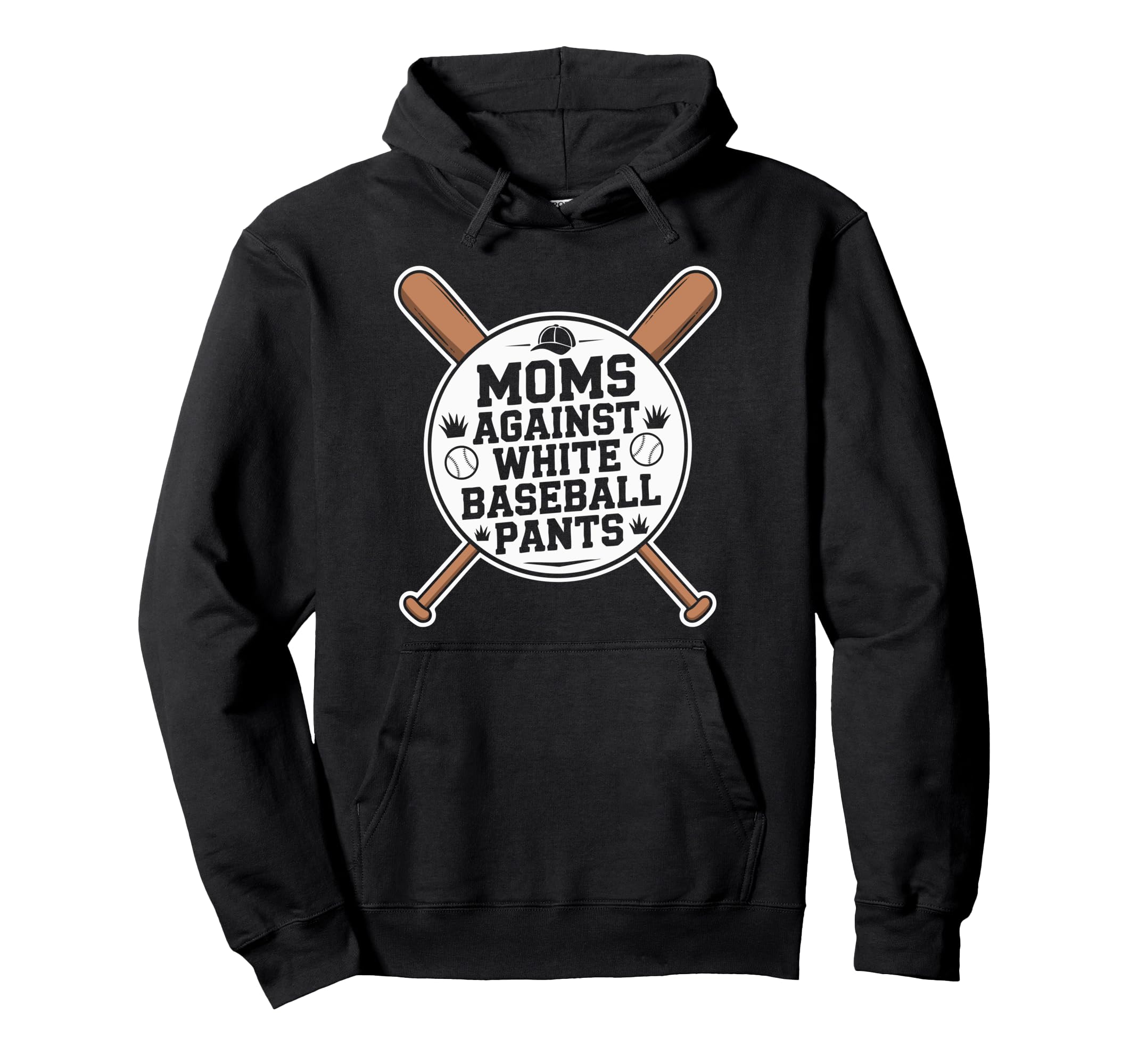 Funny Baseball Mom Moms Against White Hoodie - Graphic Print Men Women - T-Shirt, Sweatshirt, Hoodie