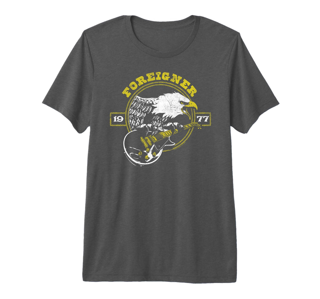 Foreigner 1977 Eagle Guitar Band Tri Blend T-Shirt - Graphic Print Unisex - T-Shirt, Sweatshirt, Hoodie