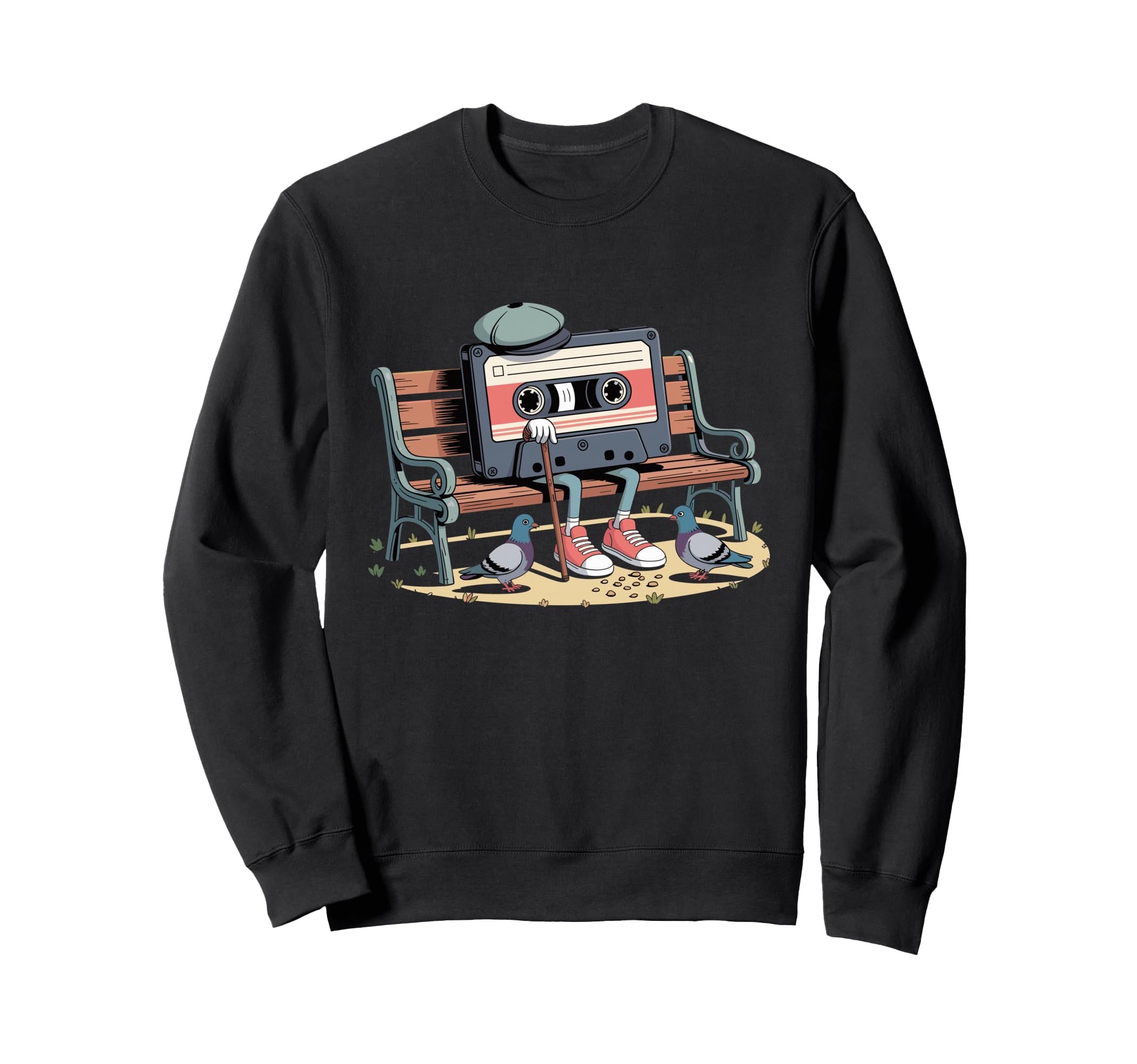 Funny Old Cassette Tape Cartoon Sweatshirt - Trendy Graphic Men Women - T-Shirt, Sweatshirt, Hoodie