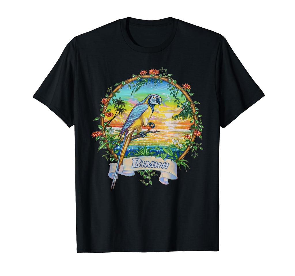 Bimini Bahamas Sunset Parrot Vacation T-Shirt - Streetwear Style Unisex - T-Shirt, Sweatshirt, Hoodie