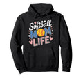 Softball Mom Life Baseball Sports Hoodie - Casual Everyday Wear for Adults - T-Shirt, Sweatshirt, Hoodie