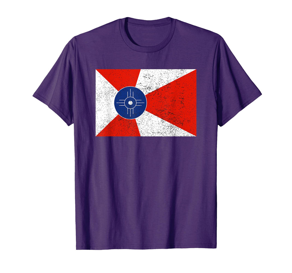 Distressed Wichita Flag Kansas Home T-Shirt - Streetwear Style for Adults - T-Shirt, Sweatshirt, Hoodie