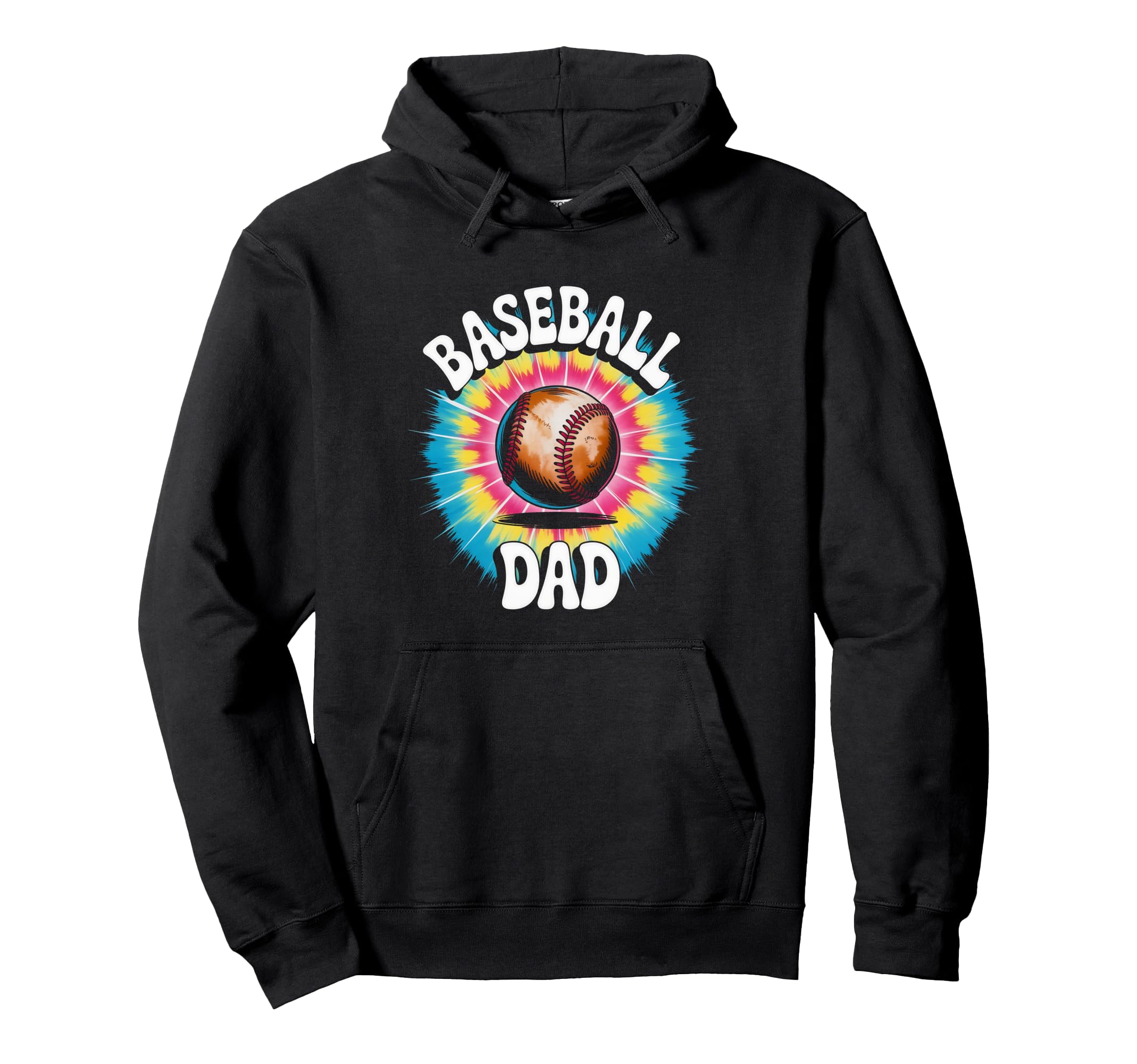 Baseball Dad Tie Dye Colorful Hoodie - Streetwear Style Men Women - T-Shirt, Sweatshirt, Hoodie