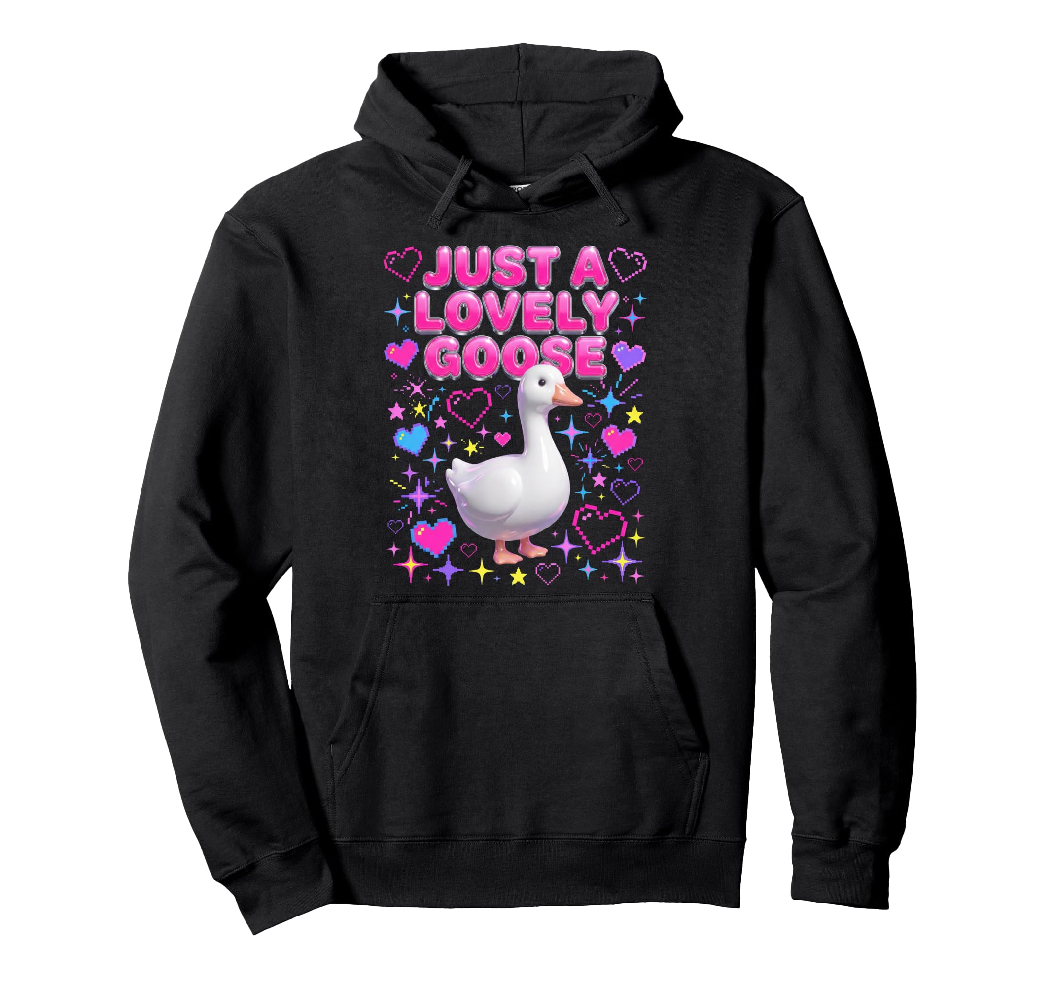 Just Lovely Goose Y2K Valentines Day Hoodie - Aesthetic Graphic Men Women - T-Shirt, Sweatshirt, Hoodie