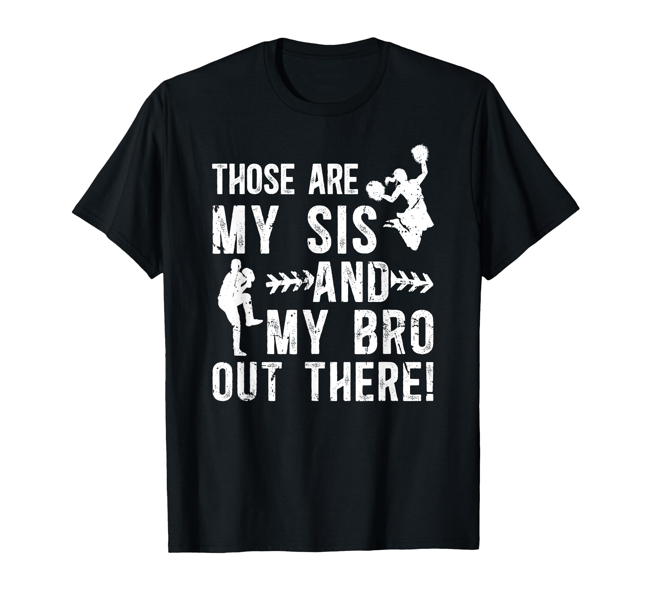 Baseball And Cheer Brother Baseball T-Shirt - Aesthetic Graphic for Adults - T-Shirt, Sweatshirt, Hoodie