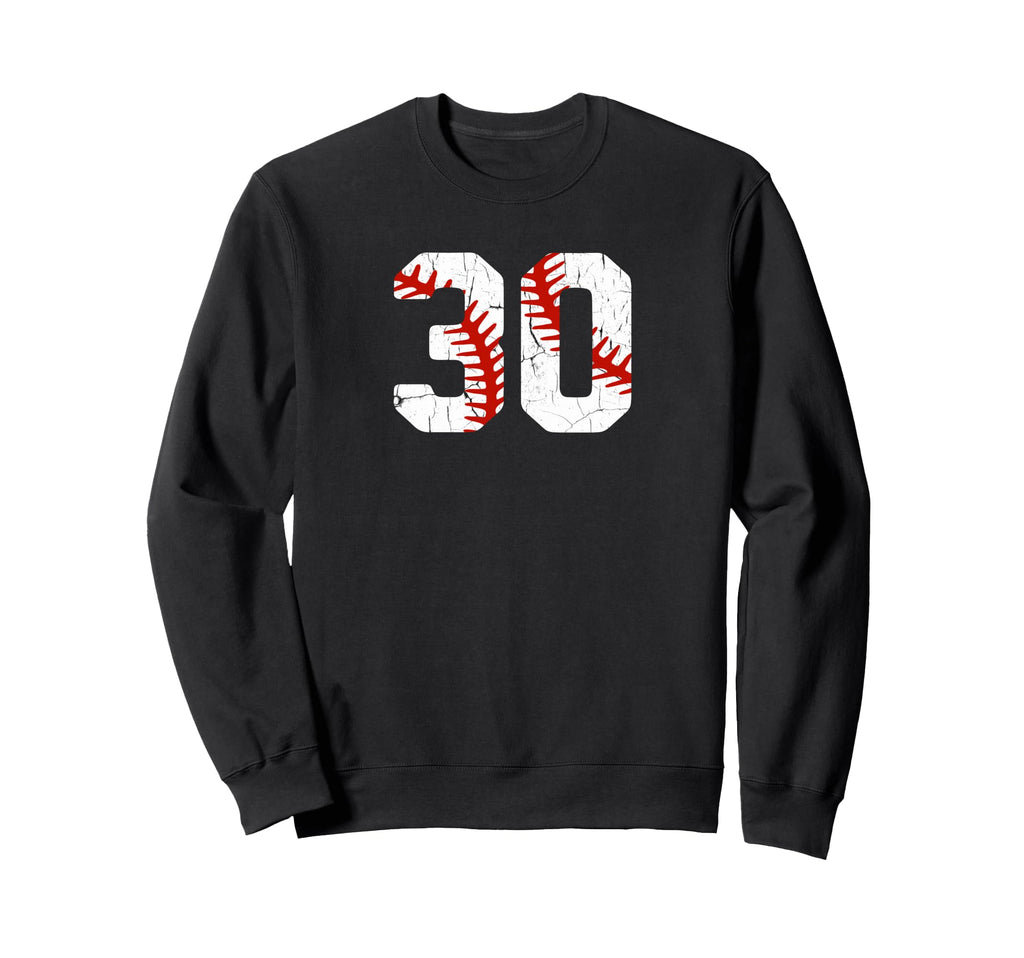 Baseball Player Jersey Number 30 Sweatshirt - Minimalist Print for Adults - T-Shirt, Sweatshirt, Hoodie