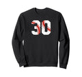 Baseball Player Jersey Number 30 Sweatshirt - Minimalist Print for Adults - T-Shirt, Sweatshirt, Hoodie
