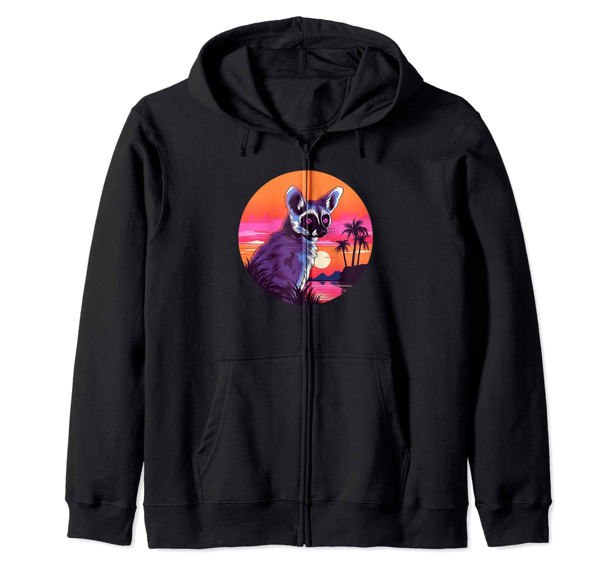 Colorful Lemur Art I Lemur Monkey I Hoodie - Aesthetic Graphic for Adults - T-Shirt, Sweatshirt, Hoodie