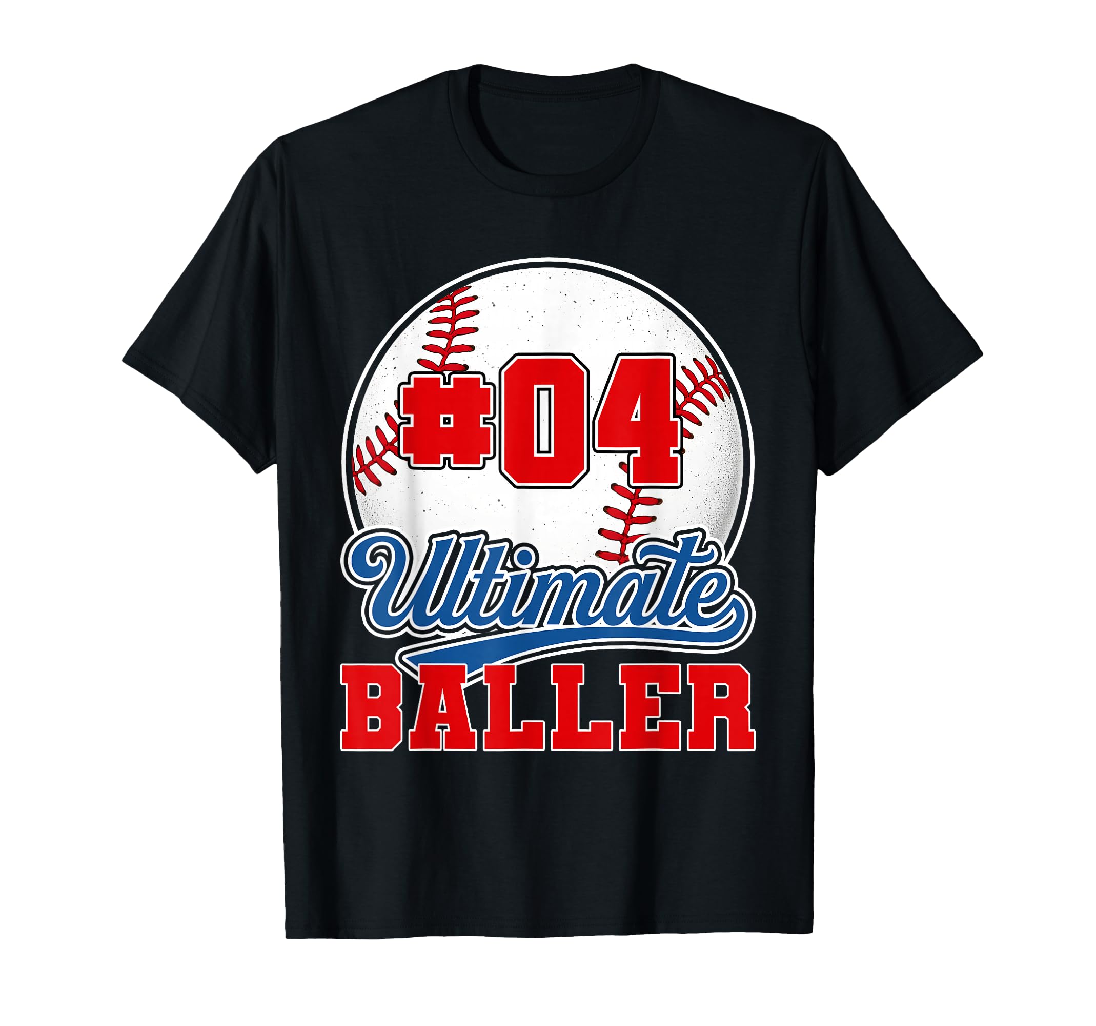 Baseball Baller Player Number 4 Mom Dad T-Shirt - Custom Art Print Unisex - T-Shirt, Sweatshirt, Hoodie