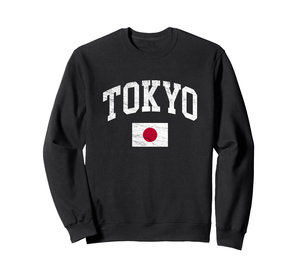 Tokyo Flag Japan Distressed Worn Sweatshirt - Custom Art Print for Adults - T-Shirt, Sweatshirt, Hoodie