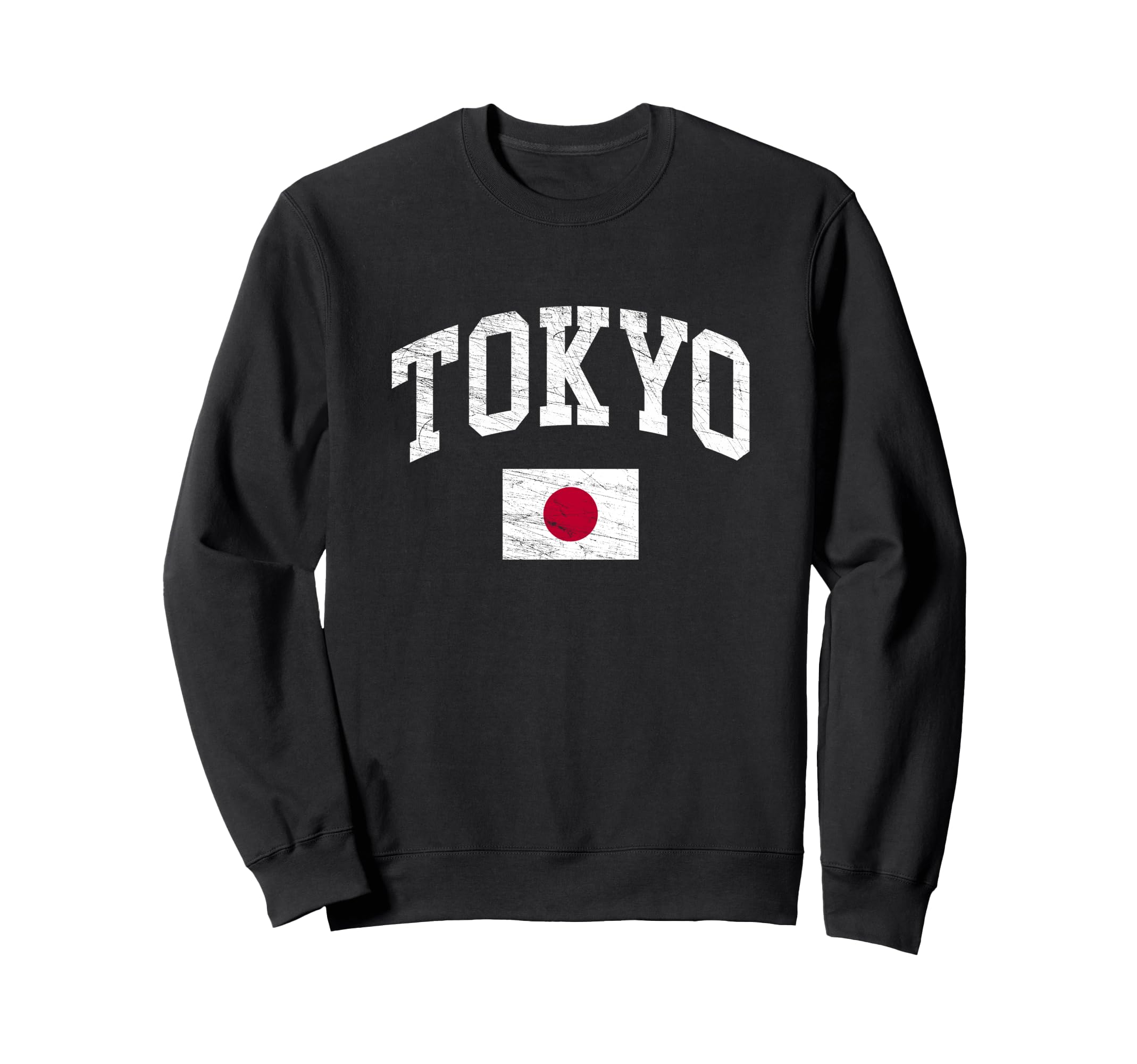 Tokyo Flag Japan Distressed Worn Sweatshirt - Custom Art Print for Adults - T-Shirt, Sweatshirt, Hoodie
