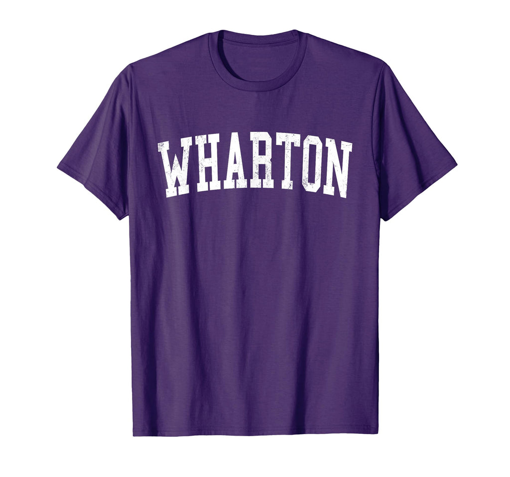 Wharton Tx Distressed White Varsity T-Shirt - Aesthetic Graphic for Adults - T-Shirt, Sweatshirt, Hoodie