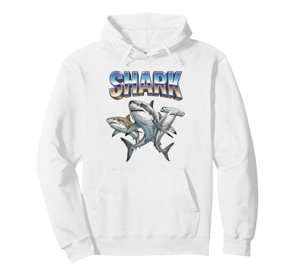 Shark 70S 90S Shark Ocean Sea Animal Hoodie - Aesthetic Graphic for Adults - T-Shirt, Sweatshirt, Hoodie
