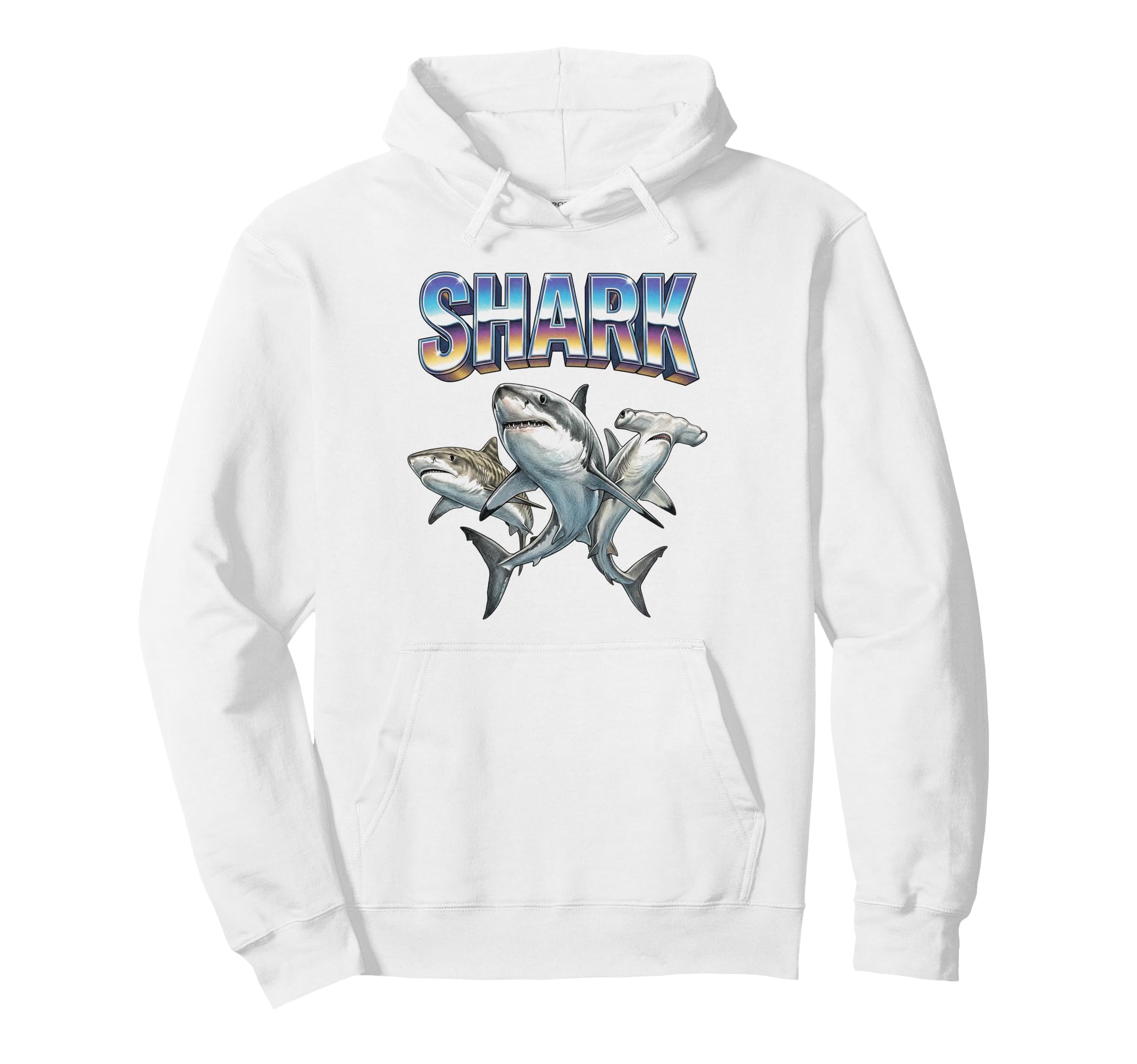 Shark 70S 90S Shark Ocean Sea Animal Hoodie - Aesthetic Graphic for Adults - T-Shirt, Sweatshirt, Hoodie