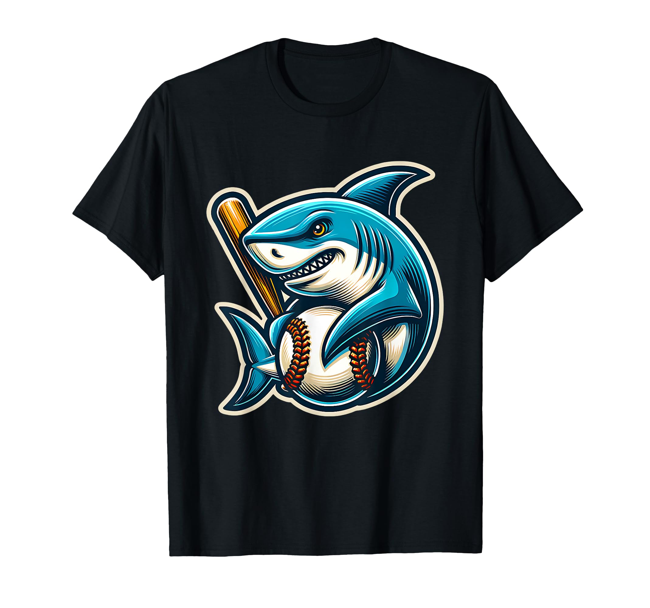Baseball Shark Funny Player Sports T-Shirt - Aesthetic Graphic for Adults - T-Shirt, Sweatshirt, Hoodie
