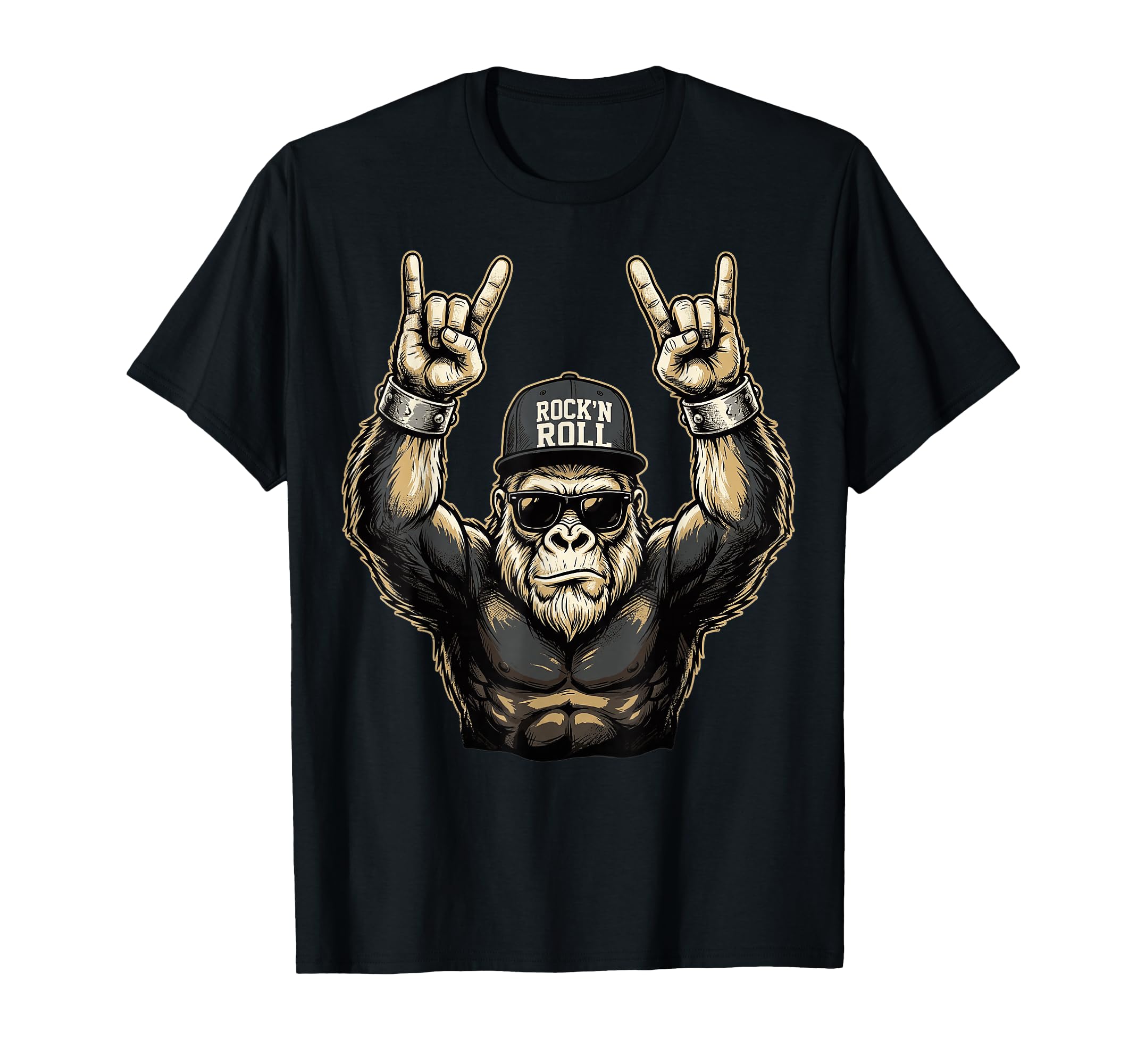 Bigfoot Rock Sasquatch Heavy Metal T-Shirt - Graphic Print for Adults - T-Shirt, Sweatshirt, Hoodie