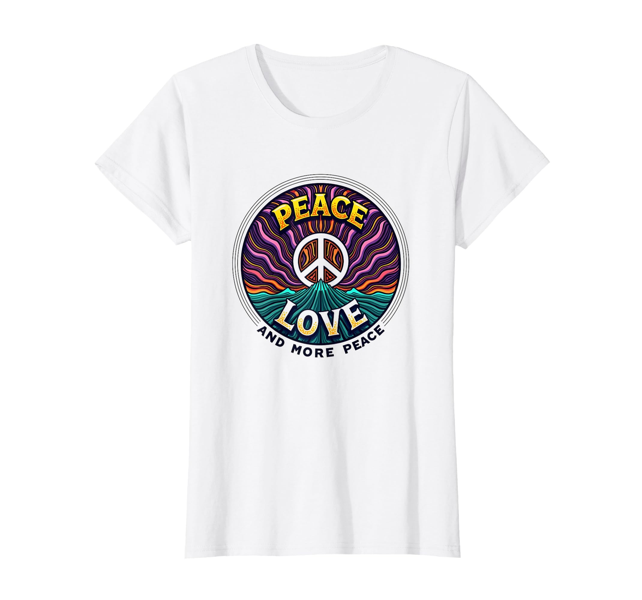 Hippie Peace Love 60S Groovy Psychedelic T-Shirt - Minimalist Print Unisex - T-Shirt, Sweatshirt, Hoodie