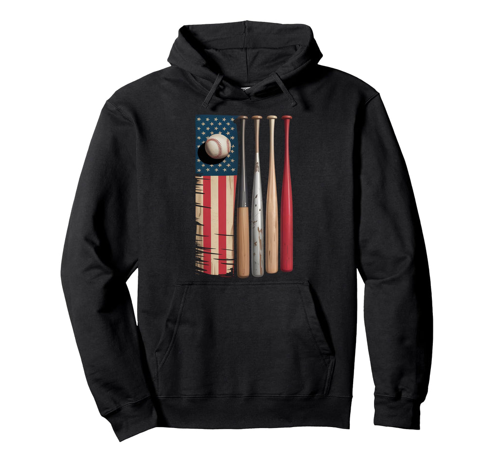 Patriotic Usa Flag American Baseball Hoodie - Novelty Apparel Men Women - T-Shirt, Sweatshirt, Hoodie