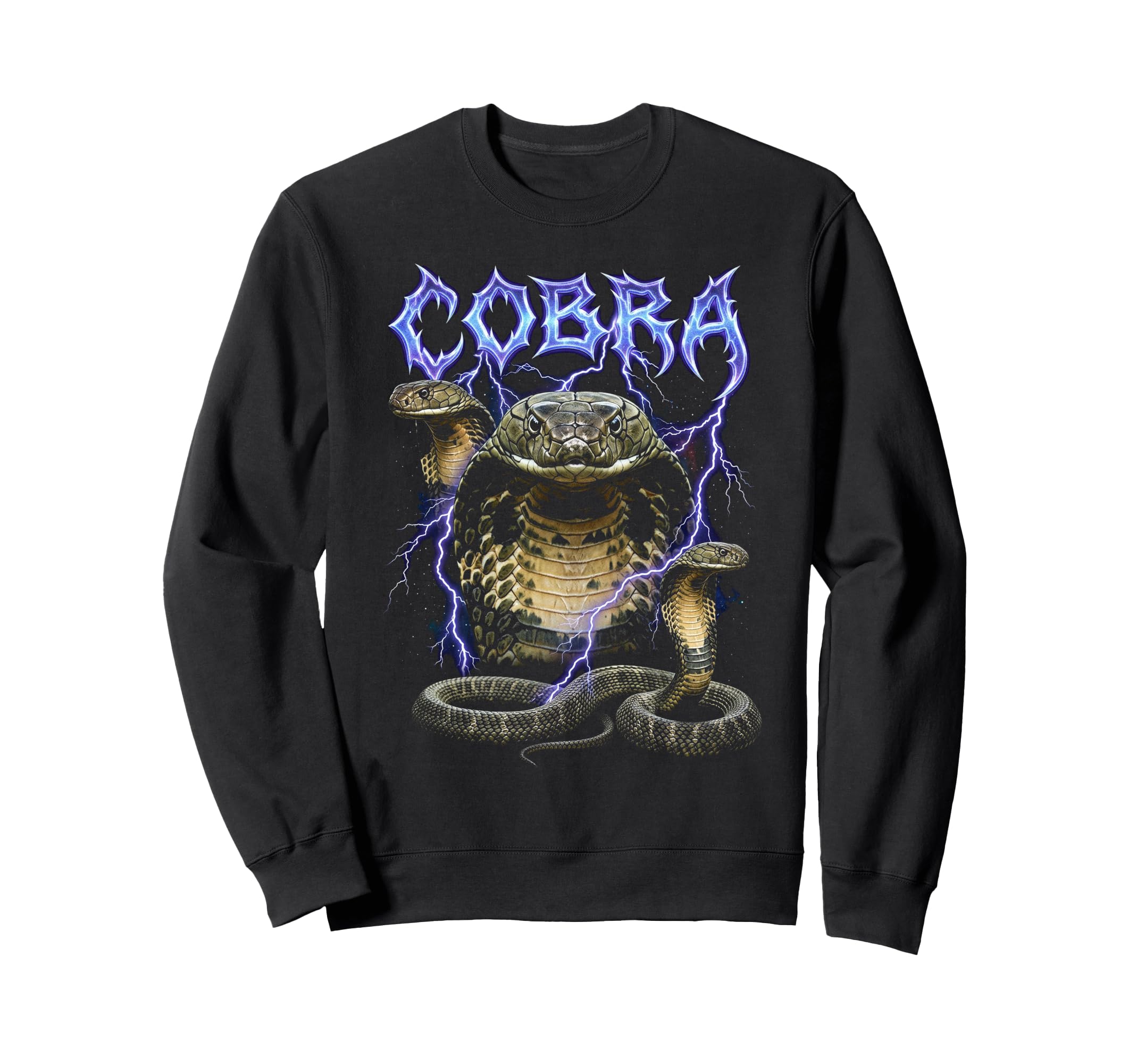 Cobra 90S Heavy Metal Cobra Animal Sweatshirt - Unique Graphic for Adults - T-Shirt, Sweatshirt, Hoodie