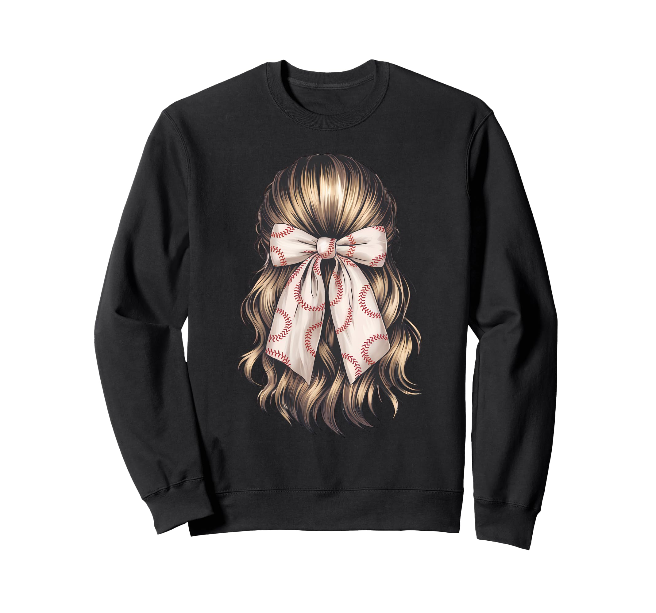 Baseball Coquette Bow Baseball Sweatshirt - Casual Everyday Wear Men Women - T-Shirt, Sweatshirt, Hoodie
