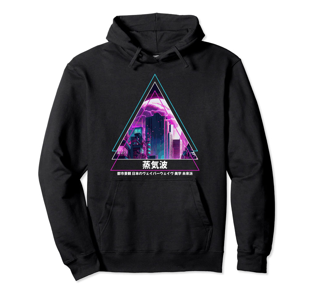 Japanese Vaporwave City Aesthetic Hoodie - Minimalist Print for Adults - T-Shirt, Sweatshirt, Hoodie