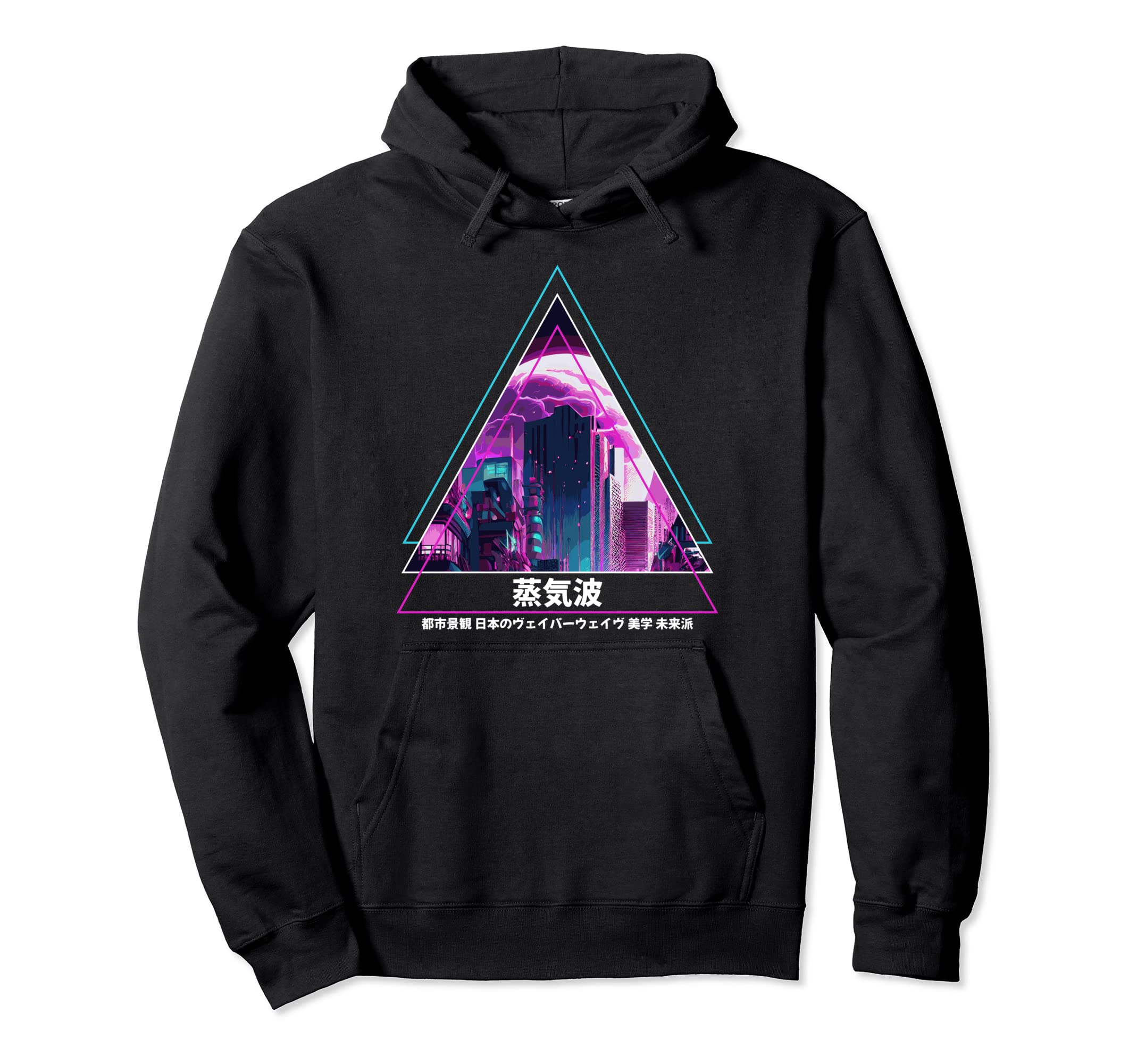 Japanese Vaporwave City Aesthetic Hoodie - Minimalist Print for Adults - T-Shirt, Sweatshirt, Hoodie