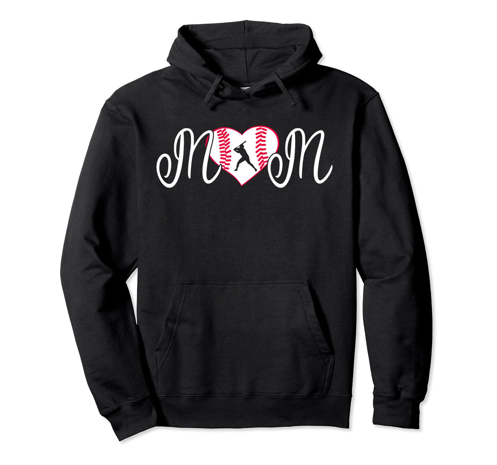 Baseball Mom Heart Baseball Player Hoodie - Streetwear Style Unisex - T-Shirt, Sweatshirt, Hoodie