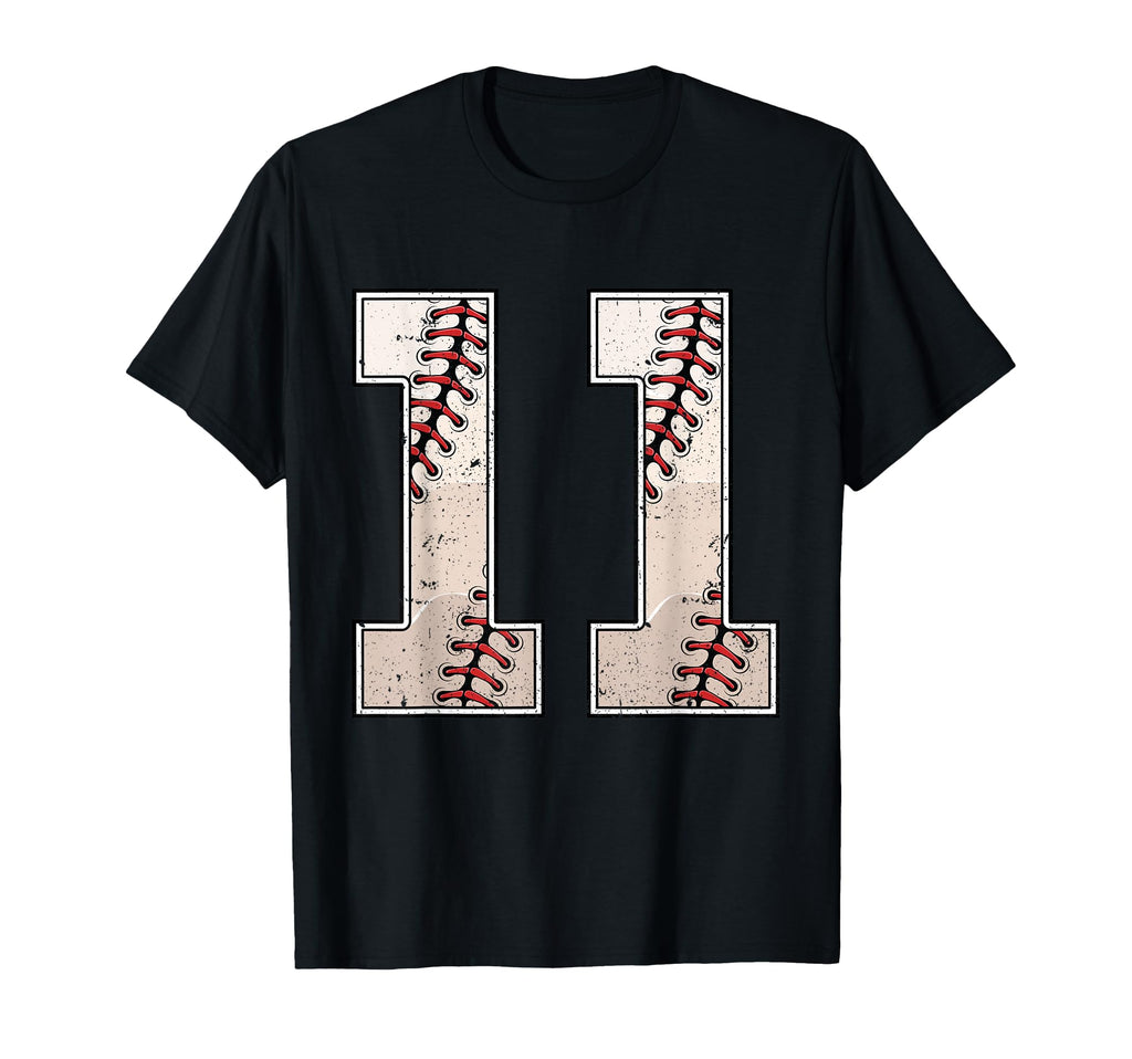 Baseball Birthday Eleven 11 Years Old T-Shirt - Unique Graphic Men Women - T-Shirt, Sweatshirt, Hoodie
