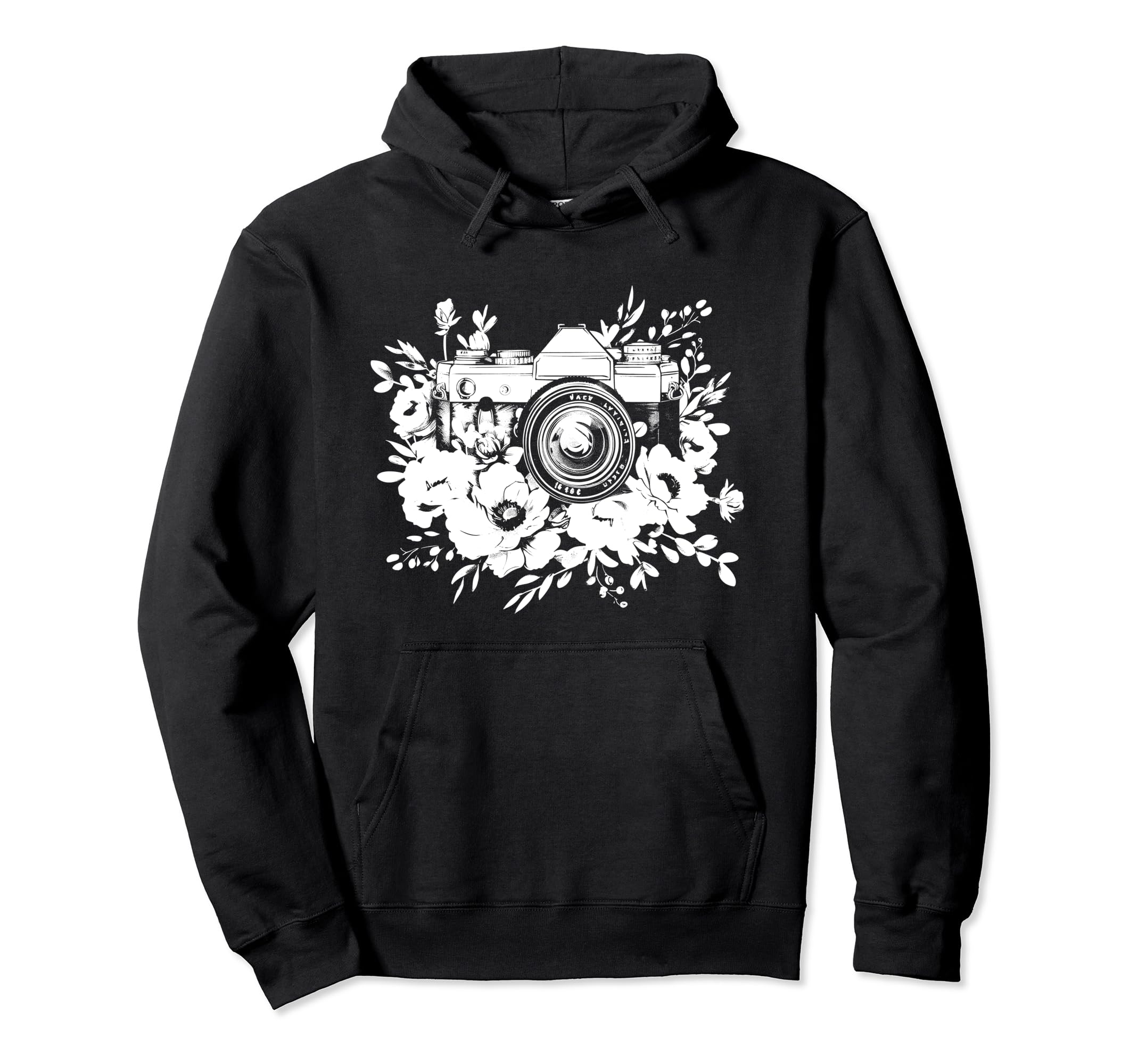 Photographer Camera Flowers Hoodie - Casual Everyday Wear for Adults - T-Shirt, Sweatshirt, Hoodie