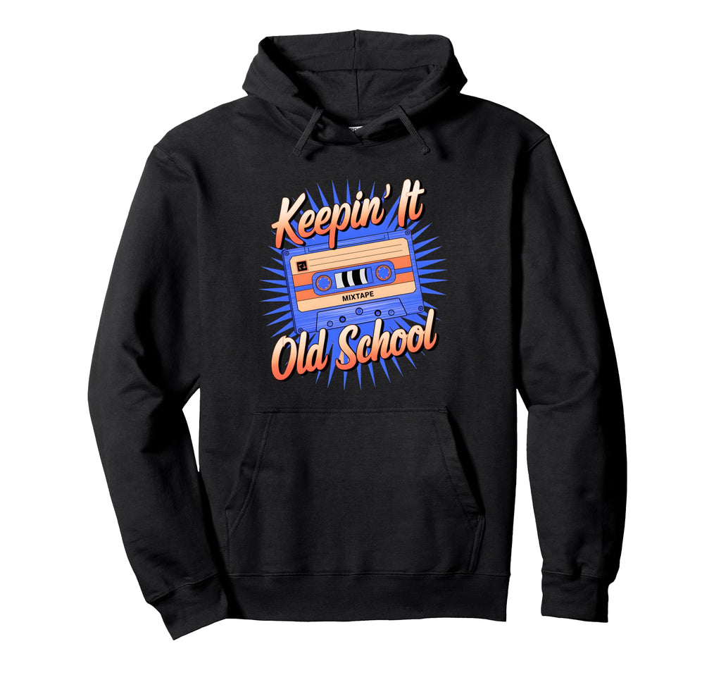 Old School Hip Hop 80S 90S Cassette Hoodie - Fun Novelty Design for Adults - T-Shirt, Sweatshirt, Hoodie