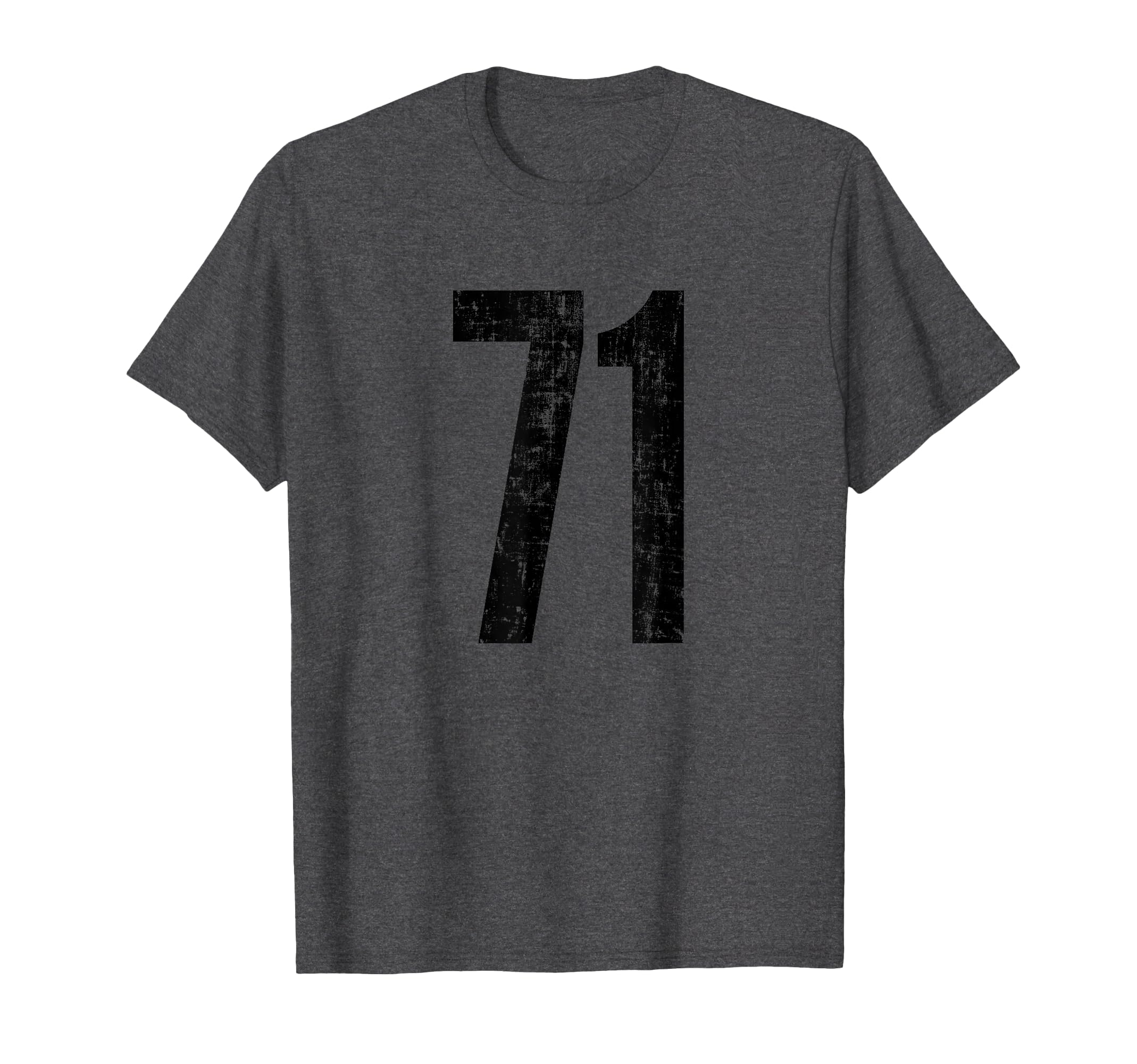 Number 71 Seventy One Distressed Sport Team T-Shirt - Graphic Print Unisex - T-Shirt, Sweatshirt, Hoodie
