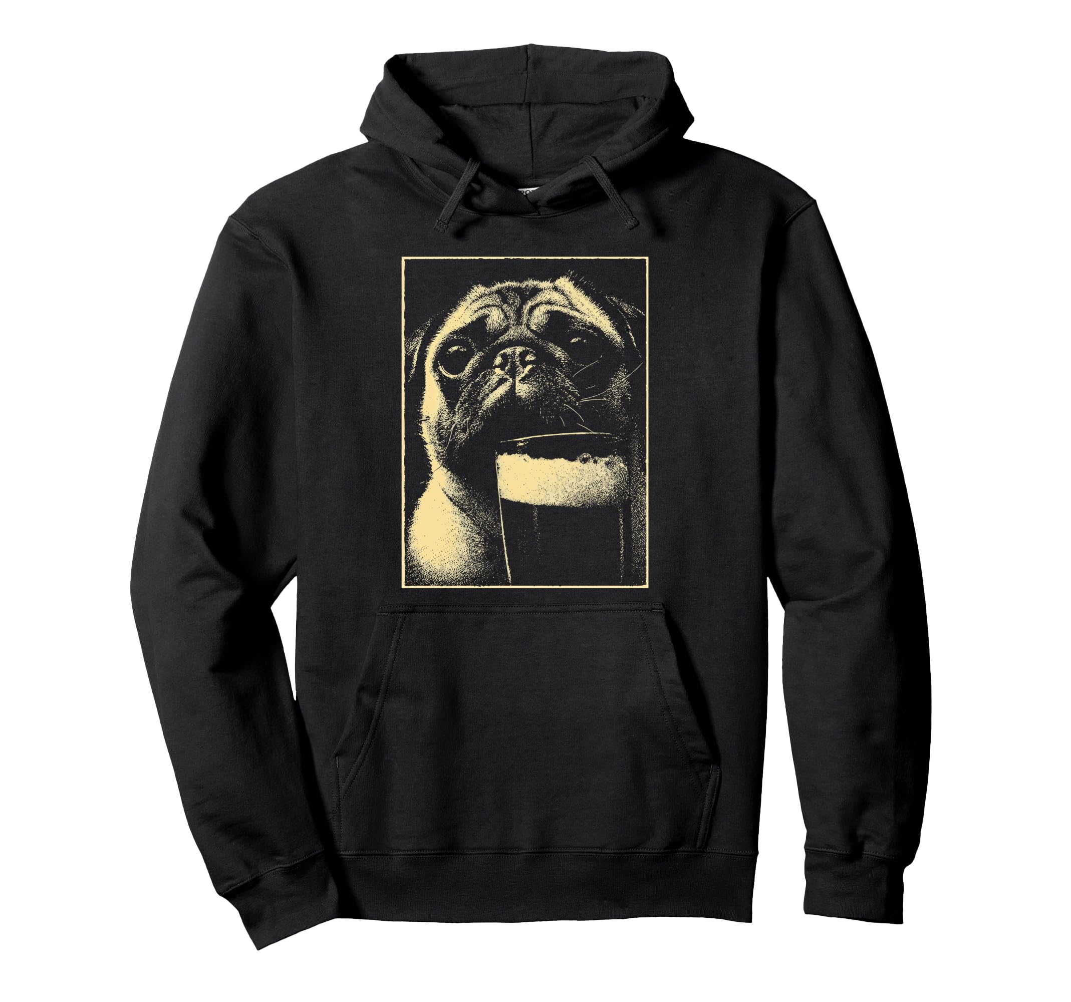 St Patricks Day Pug Beer Dog Drinking Hoodie - Aesthetic Graphic Men Women - T-Shirt, Sweatshirt, Hoodie