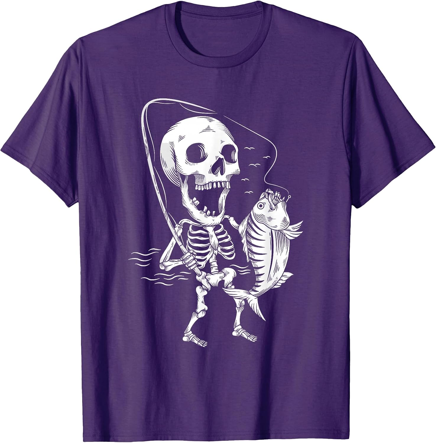 Halloween Skeleton Fishing Women Men Kids - Adult & Kids T-Shirts, Sweatshirts & Hoodies apparel design preview 1