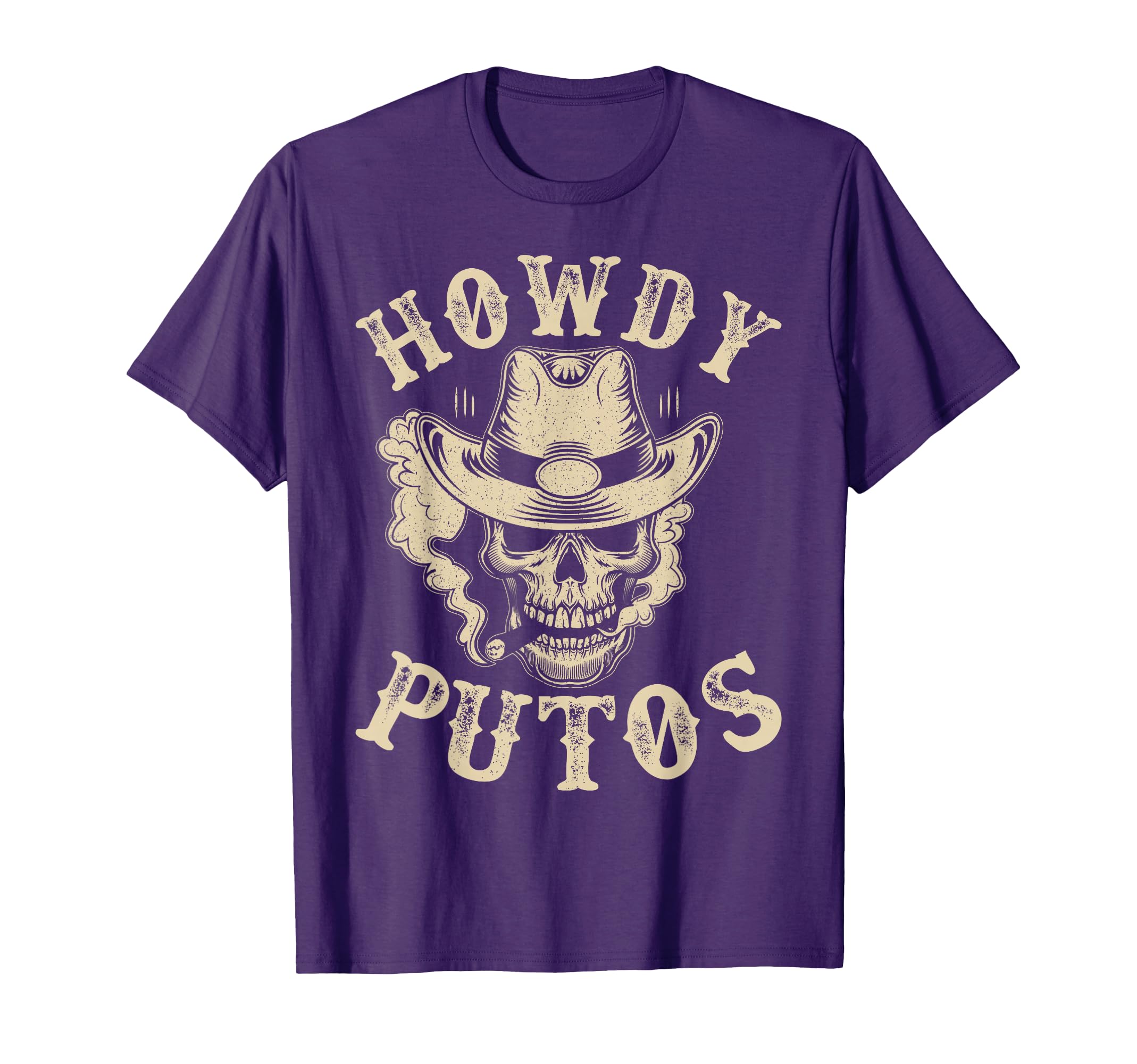 Funny Howdy Putos Western Cowboy Skull T-Shirt - Graphic Print Men Women - T-Shirt, Sweatshirt, Hoodie