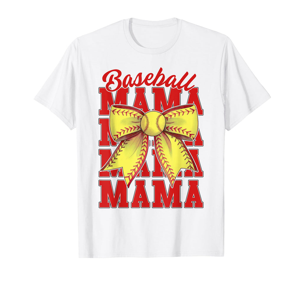 Softball Mama Mom Coquette Bow Game Day T-Shirt - Streetwear Style Unisex - T-Shirt, Sweatshirt, Hoodie