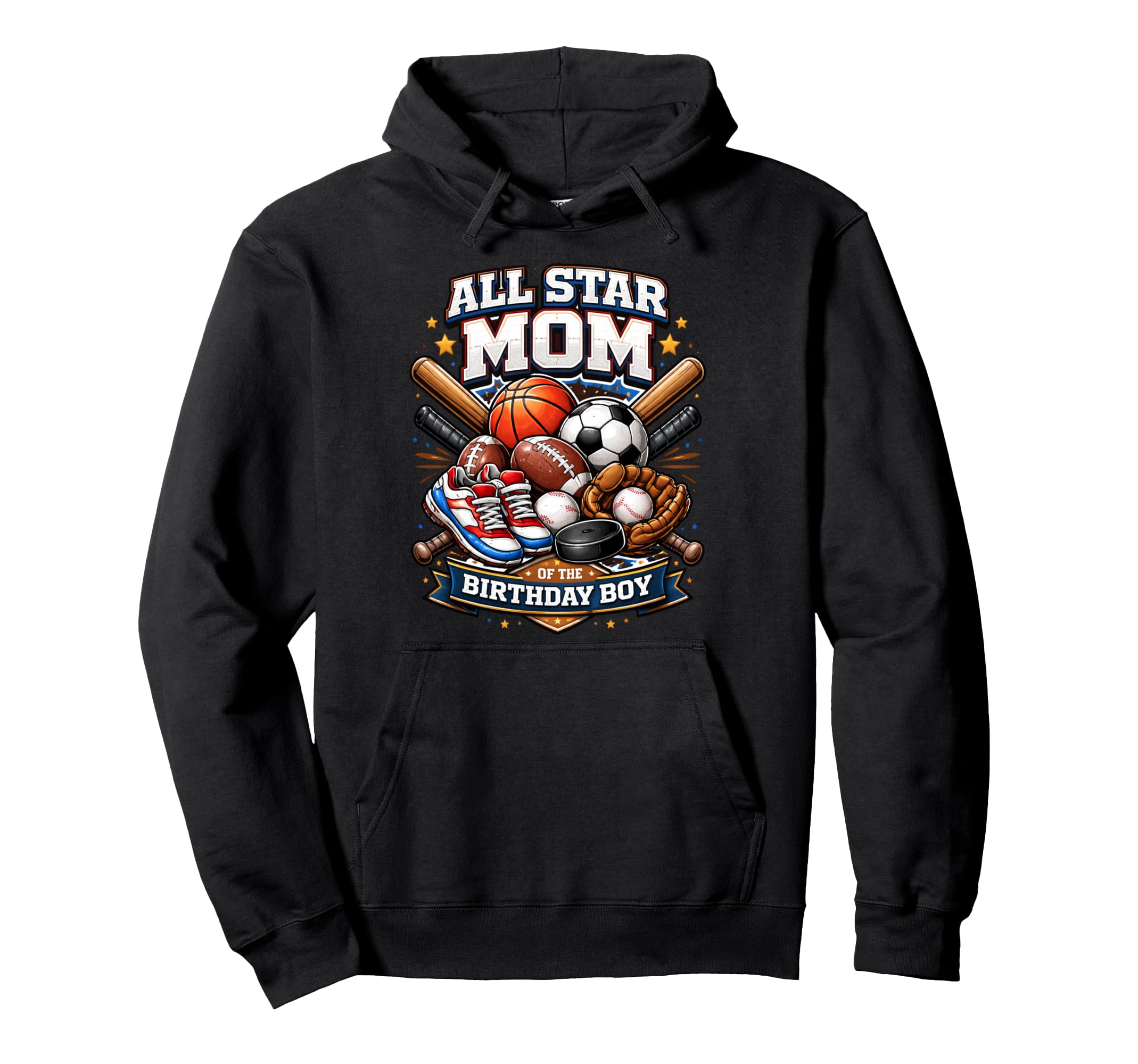 All Star Mom Basketball Soccer Hoodie - Custom Art Print for Adults - T-Shirt, Sweatshirt, Hoodie