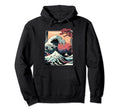 Vaporwave Glitch Aesthetic Great Wave Hoodie - Aesthetic Graphic Unisex - T-Shirt, Sweatshirt, Hoodie