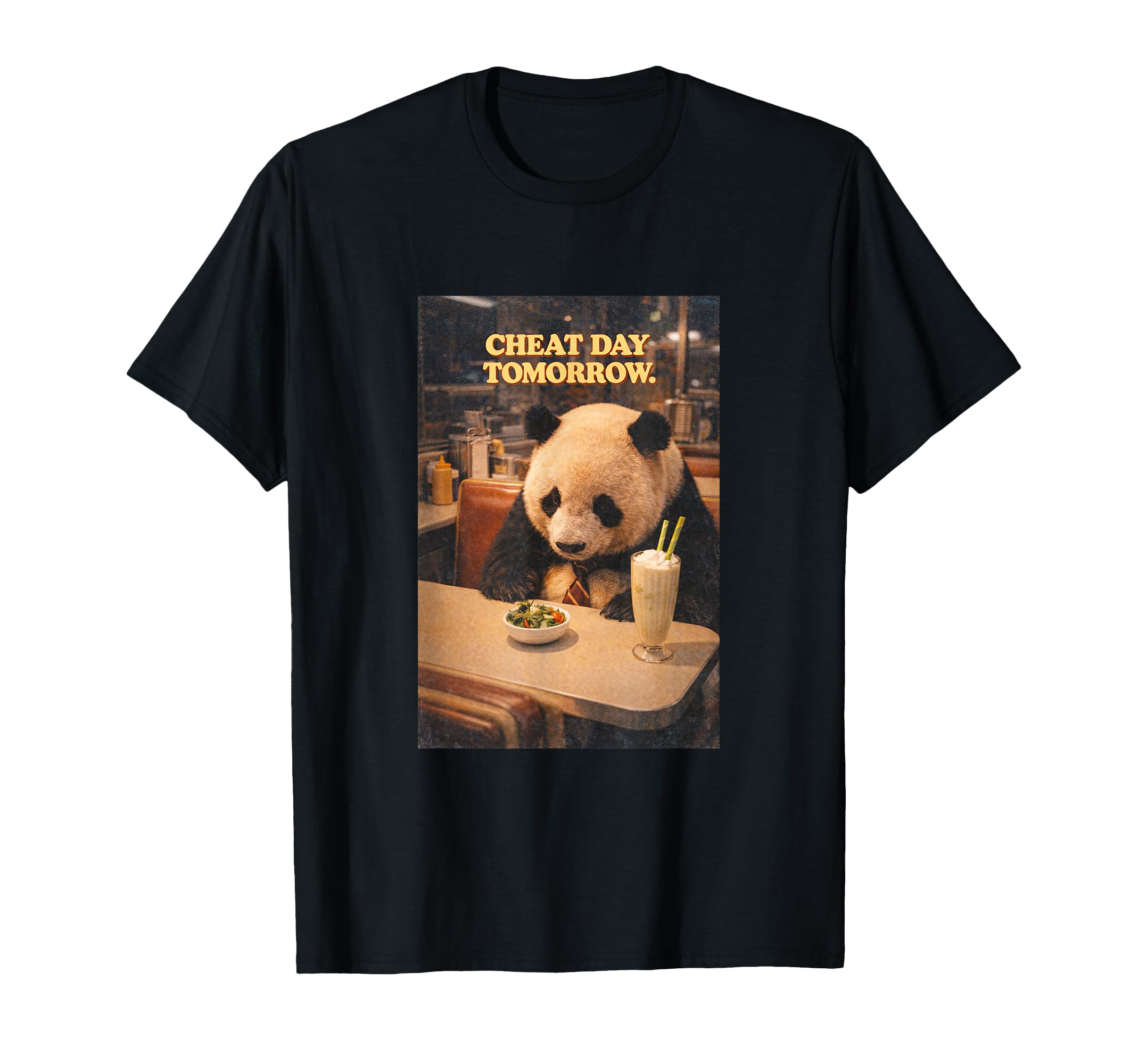 Panda Anticipating Tomorrows Treat Diner T-Shirt - Graphic Print Men Women - T-Shirt, Sweatshirt, Hoodie
