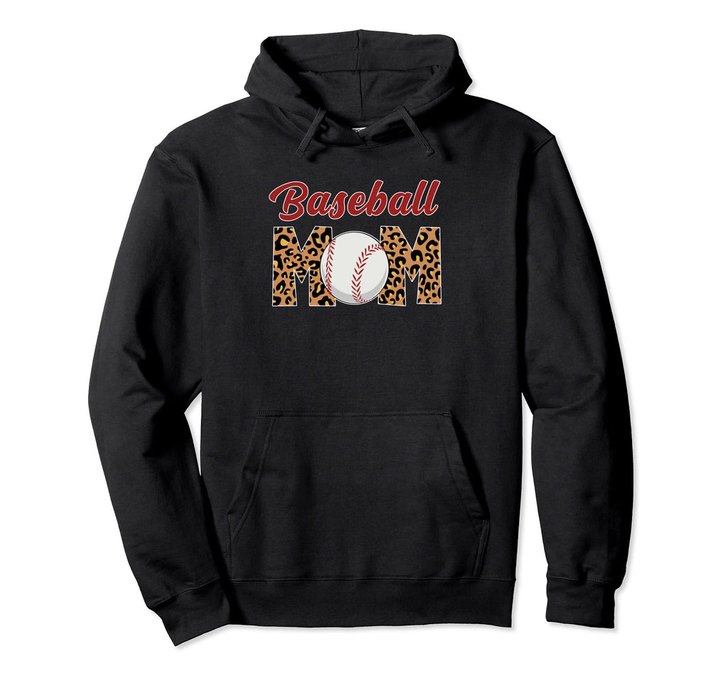 Baseball Mom Leopard Leopard Baseball Mom Hoodie - Graphic Print Unisex - T-Shirt, Sweatshirt, Hoodie