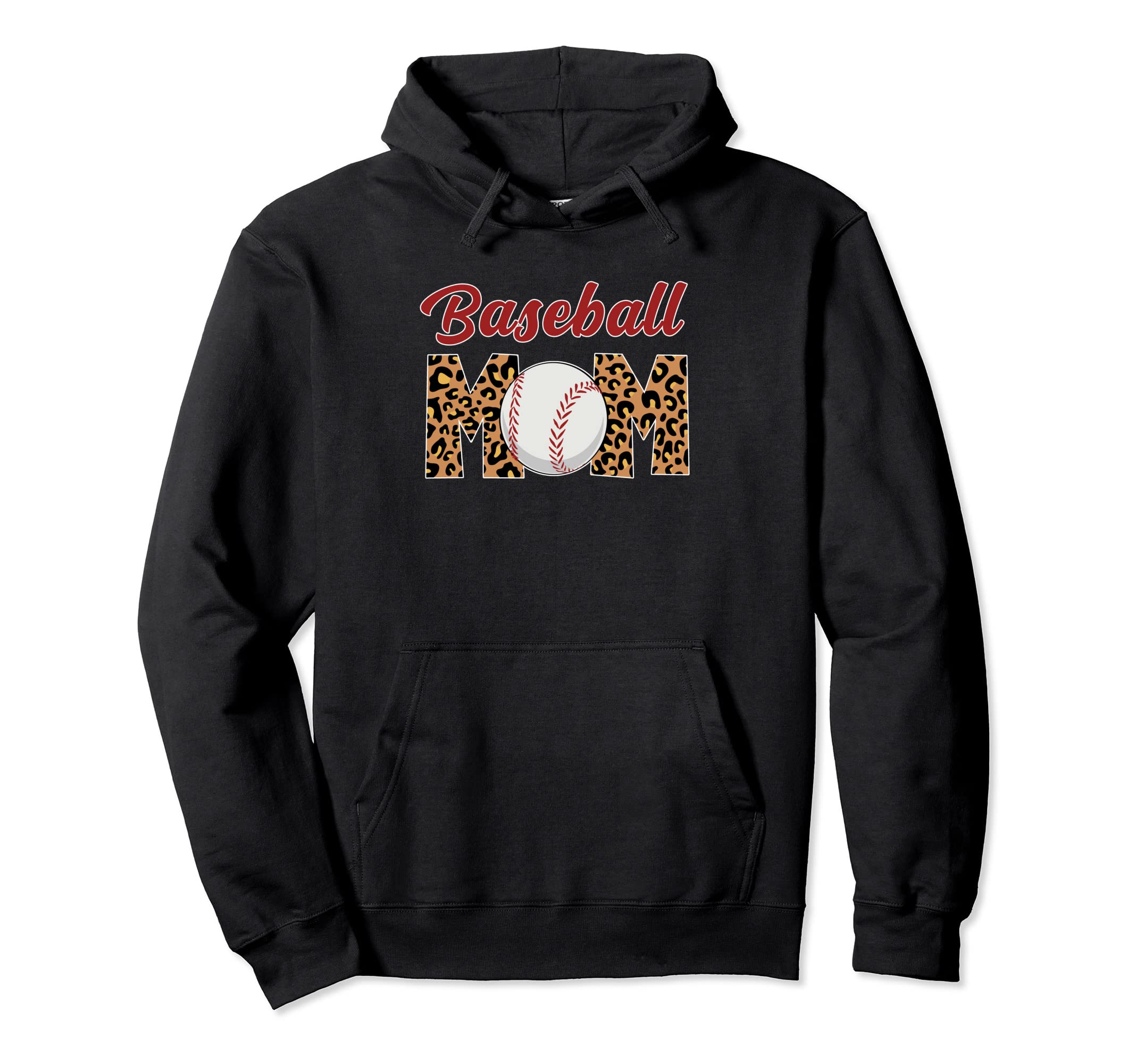 Baseball Mom Leopard Leopard Baseball Mom Hoodie - Graphic Print Unisex - T-Shirt, Sweatshirt, Hoodie