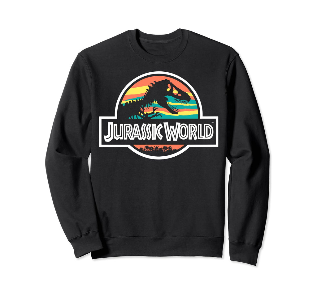 Jurassic World Skeleton Logo Sunset Sweatshirt - Streetwear Style Unisex - T-Shirt, Sweatshirt, Hoodie