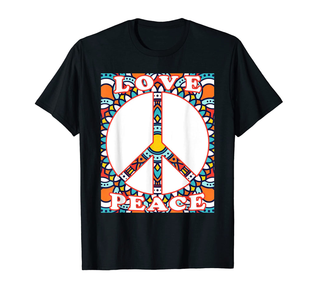 Peace Sign Love 70S Hippie Costume T-Shirt - Aesthetic Graphic Unisex - T-Shirt, Sweatshirt, Hoodie